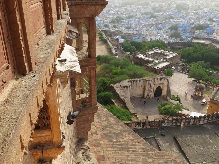 Du fort, on surplombe toute la vieille ville de Jodhpur, réputée pour ses maisons bleues