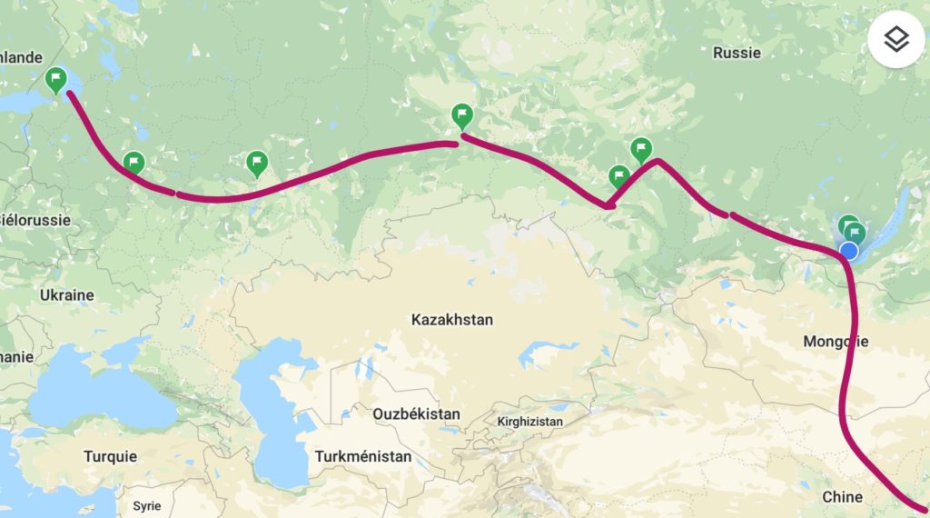 Mon parcours en Transsibérien au cours du mois passé en Russie : Saint-Pétersbourg, Moscou, Kazan, Tobolsk, Novossibirsk, Tomsk, Irkoutsk et enfin Listvianka. Ensuite, direction la Chine via la Mongolie :)